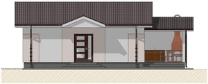 Construction d'une maison sur structure métallique, coulage de béton mort dans les tranchées de fondation thumbnail