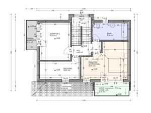Démontage des poutres, remplissage de la fondation et armature de la dalle pour le projet d'une maison à étage thumbnail