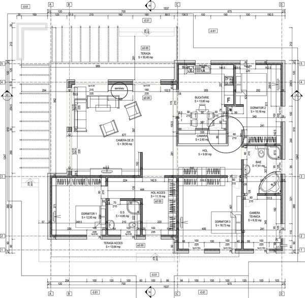 proiect de arhitectura casa parter structura metalica usoara