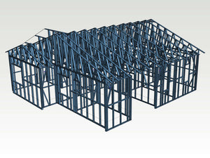 Projet de maison de 220 mètres carrés - montage de la structure métallique thumbnail