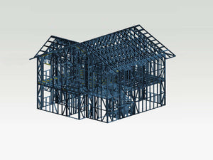 Projet de maison de 220 mètres carrés - montage de la structure métallique thumbnail