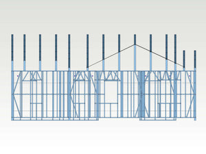 Projet de maison de 220 mètres carrés - montage de la structure métallique thumbnail