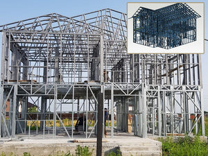 Projet de maison de 220 mètres carrés - montage de la structure métallique thumbnail