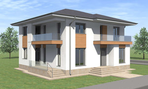 Modèle de maison à deux étages de 293 mètres carrés conçu dans le département d'Ilfov thumbnail