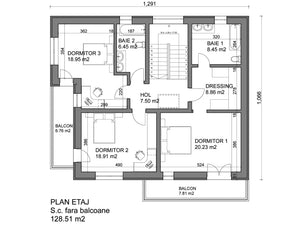 Modèle de maison à deux étages de 293 mètres carrés conçu dans le département d'Ilfov thumbnail