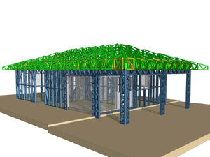 Construction d'une maison de 116 mètres carrés en phase de fermeture extérieure avec revêtement en fibrociment thumbnail