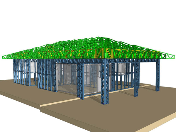 proiect rezistenta structura metalica casa 3D