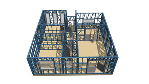 Revêtement extérieur en fibrociment pour des maisons sur une structure métallique de 122 mètres carrés thumbnail