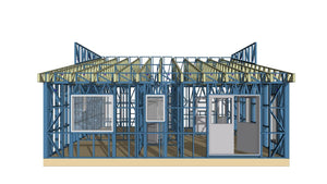 Revêtement extérieur en fibrociment pour des maisons sur une structure métallique de 122 mètres carrés thumbnail