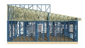 Achèvement de la structure métallique pour deux maisons de plain-pied dans la commune de Berceni thumbnail