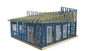 Revêtement extérieur en fibrociment pour des maisons sur une structure métallique de 122 mètres carrés thumbnail