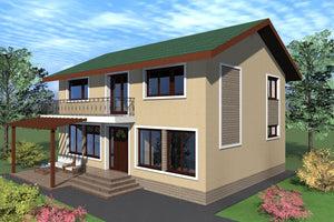 Conception d'un modèle de maison de plain-pied avec un étage de 204 mètres carrés près de Bucarest thumbnail