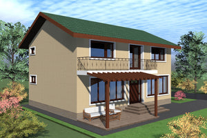 Conception d'un modèle de maison de plain-pied avec un étage de 204 mètres carrés près de Bucarest thumbnail