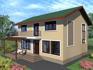 Conception d'un modèle de maison de plain-pied avec un étage de 204 mètres carrés près de Bucarest thumbnail