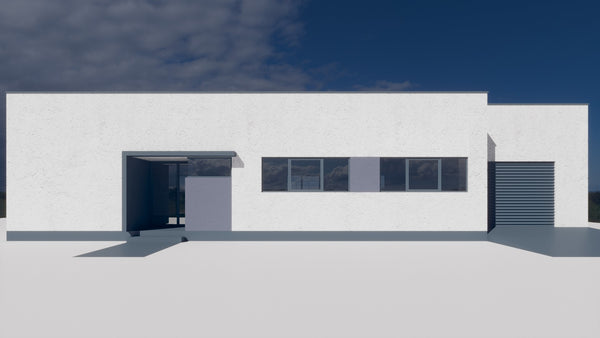 Randare 3D structura metalica hala cu configurare cadre si inchideri