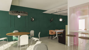 Création d'un design intérieur pour une salle à manger dans un immeuble de bureaux thumbnail