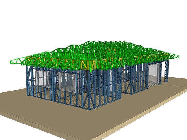structura metalica acoperis randare 3D
