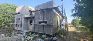 Isolation thermique extérieure à la laine de roche et enduit de finition pour la construction d'une maison de 130 mètres carrés thumbnail