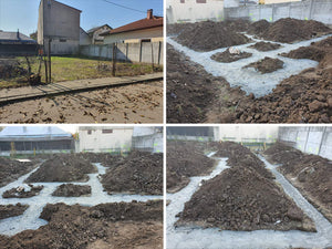 Traçage des axes de construction, excavation et coulage de la semelle de fondation d'une maison de 198 mètres carrés thumbnail