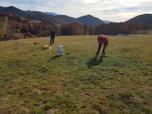 Traçage de la fondation pour un projet de restaurant de 620 mètres carrés dans le département de Brasov thumbnail
