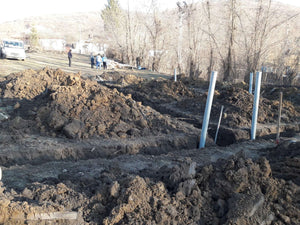Projet de pension financée par l'Union européenne, traçage et excavation des fondations thumbnail