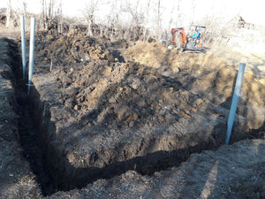 Projet de pension financée par l'Union européenne, traçage et excavation des fondations thumbnail
