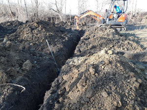 Projet de pension financée par l'Union européenne, traçage et excavation des fondations thumbnail