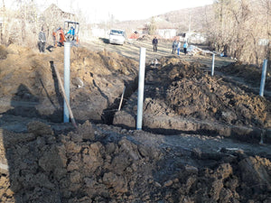 Projet de pension financée par l'Union européenne, traçage et excavation des fondations thumbnail