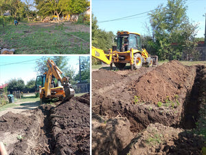 Traçage et excavation de la fondation pour la construction d'une maison de plain-pied de 84 mètres carrés dans le département d'Ialomita thumbnail