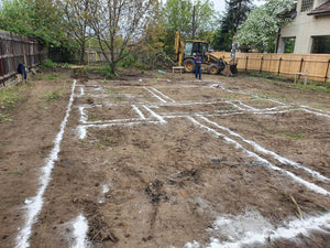 Traçage et excavation mécanisée de la fondation pour une maison sans étage dans le département d'Ilfov thumbnail