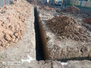 Traçage et excavation mécanisée de la fondation pour une maison sans étage dans le département d'Ilfov thumbnail