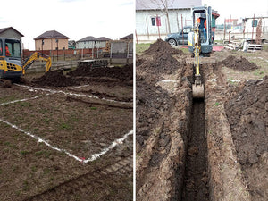Traçage et excavation mécanisée de la fondation pour un projet de maison rez-de-chaussée et un étage à Berceni thumbnail